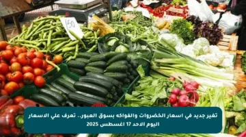 تغير جديد في أسعار الخضروات والفواكه بسوق العبور.. تعرف على الأسعار اليوم الأحد 17 أغسطس 2025